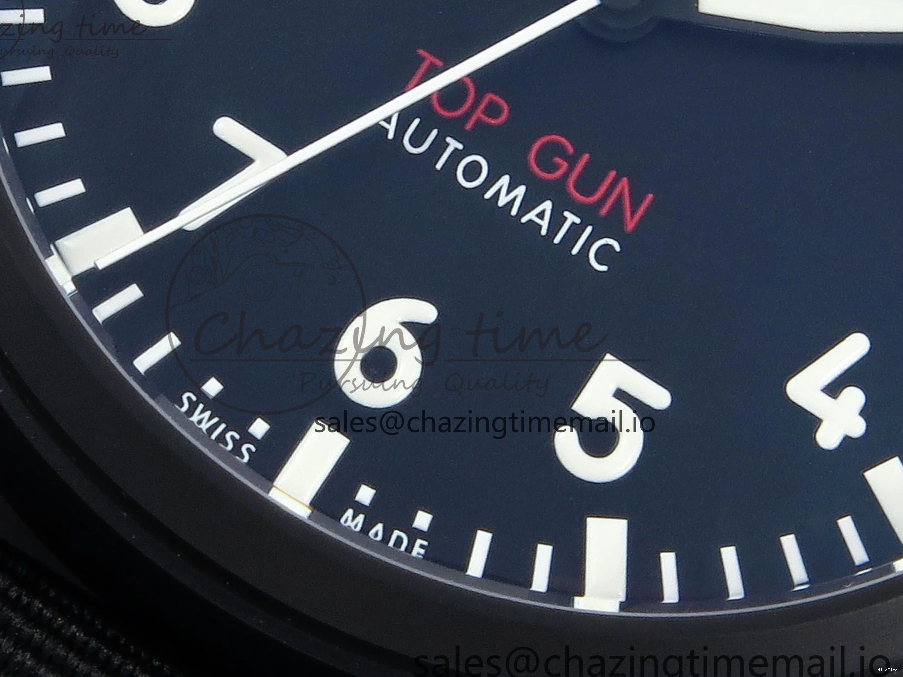 MIROTIME 1229 Durable Pilot Top Gun IW326901 M+F 1:1 Best Edition Black Dial on Black Nylon Strap MY 7003